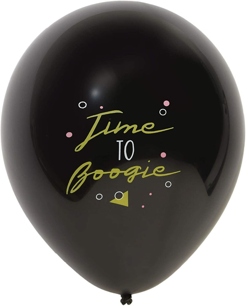 I Love The 80's Party Balloons in 5 Colors, Flash Back to The 80's, Stay Rad, Time to Boogie (12 Inches, 50-Pack)