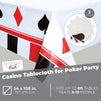 Casino Plastic Tablecloth for Poker Party (54 x 108 in, White, 3 Pack)