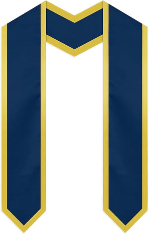 2 Pack Graduation Stole Sash, Navy Blue and Gold, 72 inches