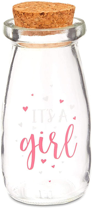 Milk Glass Jars, Girl Baby Shower Favors (4 In, 12 Pack)