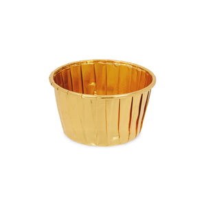 100-Pack Gold Aluminum Foil Cupcake Liners, 2.75x1.5-Inch Gold Colored Baking Cups for Muffins and Baked Desserts, Small Goodie Containers for Loose Nuts and Candies