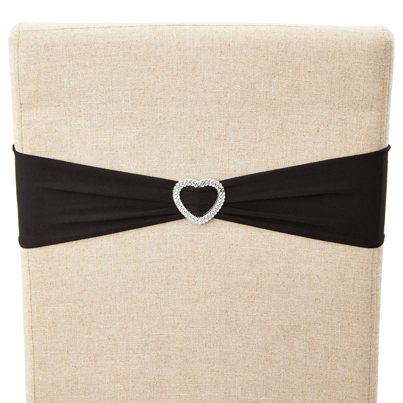 Wedding Chair Slipcovers (6 x 14 in, Black, 50 Pack)