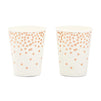 Sparkle and Bash Party Paper Cups with Rose Gold Confetti Foil – Pack of 50, 9 oz