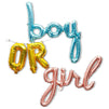 Gender Reveal Foil Party Balloons, Boy or Girl (19 Piece Set)