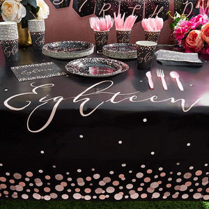 Sparkle and Bash 18th Birthday Plastic Table Covers (3 Pack) 54 x 108 Inches