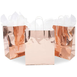 Sparkle and Bash 24 Pack Mini Gift Bags with Handles in Metallic Gold,  Reusable Paper Gift Bags , 6 x 5 x 2.5 In