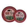 Red Plaid Boy Baby Shower Party Supplies, Dinnerware Set and Tablecloth (Serves 24, 194 Pieces)