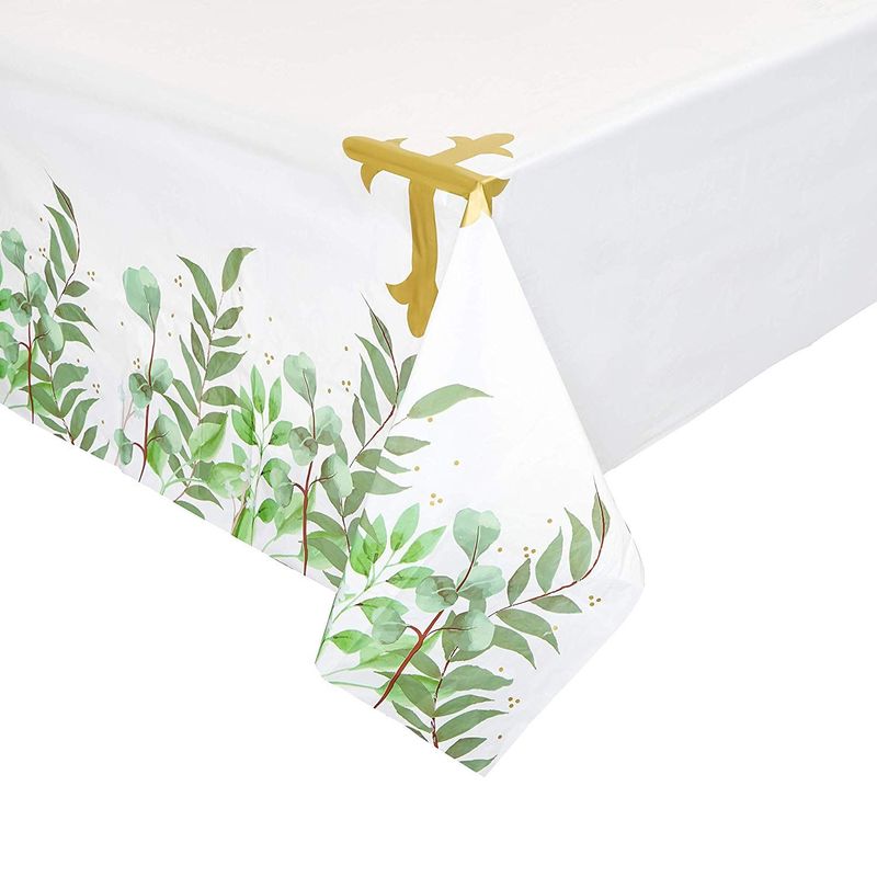 Sparkle and Bash Catholic Religious Gold Cross Table Cloth Cover, (3 Pack) 54 x 108 in.