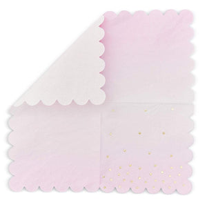 Sparkle and Bash Ombre Pink Party Napkins, 100 Pack, 5 Inches