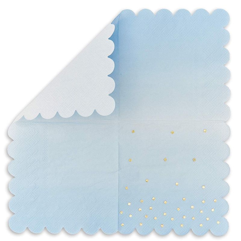 Ombre Cocktail Party Napkins, (5 x 5 in, Blue, 100-Pack)