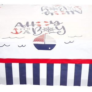 Ahoy It's a Boy Nautical Table Cover (54 x 108 in, Rectangle, 3 Pack)