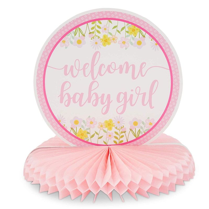 Sparkle and Bash Baby Shower Table Honeycomb Decorations for Girl (6 Pack) 3 Designs