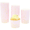 50-Pack Muffin Liners - Pink and Gold Foil Polka Dots Cupcake Wrappers Paper Baking Cups