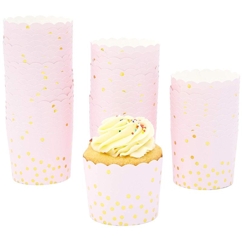 BAKE-IN-CUP 50-Pack Paper Baking Cups, Greaseproof Disposable Cupcake  Muffin Liners (Large, Black Polka Dots)