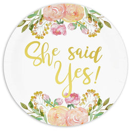 Bridal Shower Decorations, 9 Inch Paper Plates (9 In, 48-Pack)