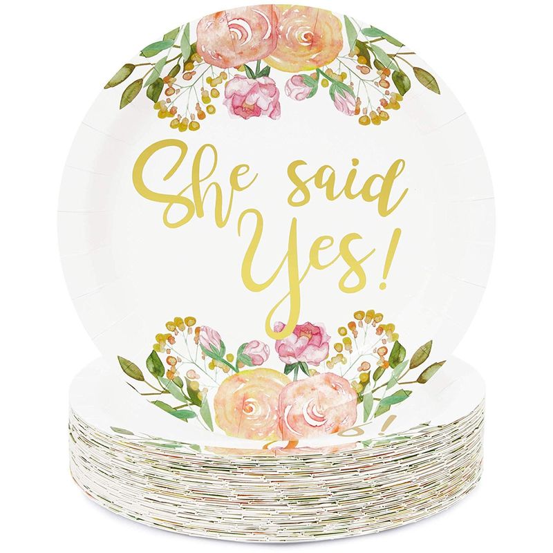 Bridal Shower Decorations, 9 Inch Paper Plates (9 In, 48-Pack) – Sparkle  and Bash