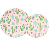 Succulent Cactus Party Pack, Includes Pink Paper Plates, Napkins, Cups, Cutlery and Plastic Tablecloth (Serves 24, 168 Pieces)