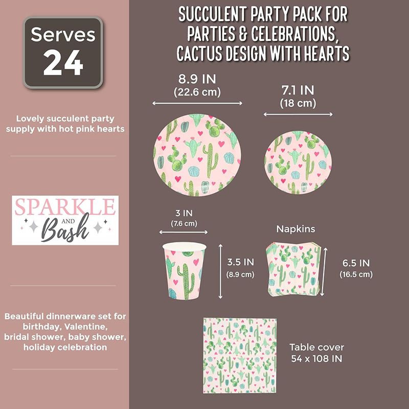 16 oz Plastic Cactus Tumbler Cups, Fiesta Party Supplies (Pink, 16