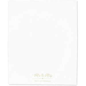 Mr and Mrs Wedding Dinner Napkins (4 x 8 Inches, 100 Pack)