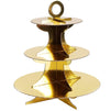 3-Tier Paper Cupcake Stands (12 x 12 in, Gold Foil, 3 Pack)
