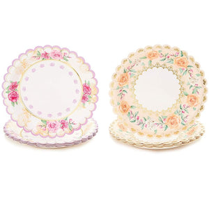 Floral Paper Plates for Baby Shower (7 In, 48 Pack)