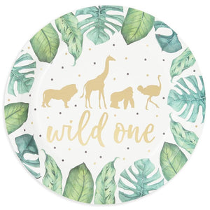 Wild One Safari Birthday Party Supplies, Dinnerware Set (144 Pieces, Serves 24)