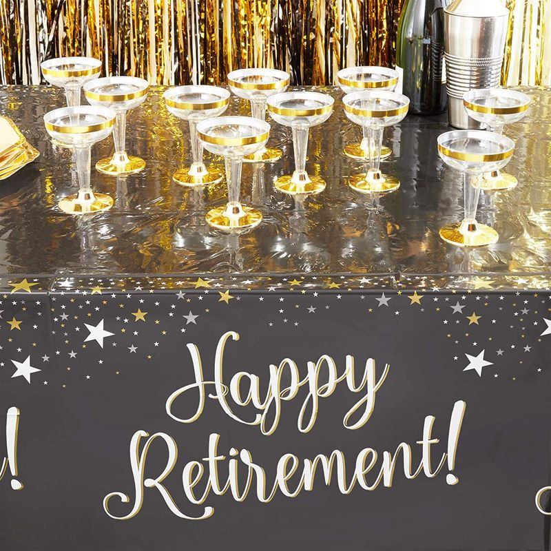 Happy Retirement Party Table Covers (54 x 108 in, 3 Pack)