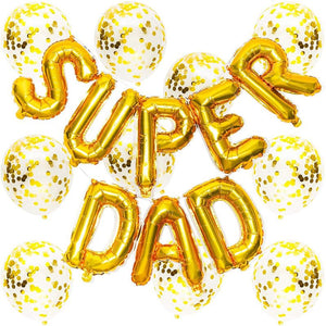 Fathers Day Balloons, Super Dad (Gold Foil, 29 Pack)