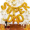 Fathers Day Balloons, Super Dad (Gold Foil, 29 Pack)