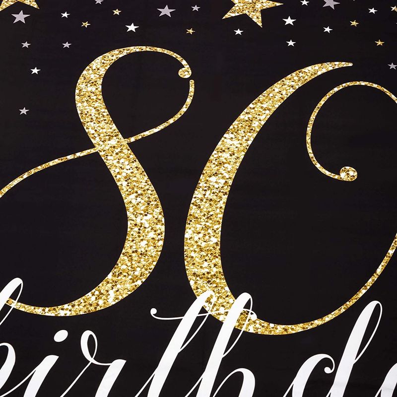 80th Birthday Photo Booth Party Backdrop (5 x 7 ft)