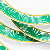 24 Pack of Tropical Palm Leaves Dinner Plates for Luau and Hawaiian Party (9 In)