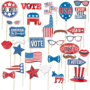 Election Day Party Photo Booth Prop Kit (30 Pieces)
