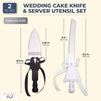 Bride and Groom Wedding Cake Knife and Server Set (2 Pieces)