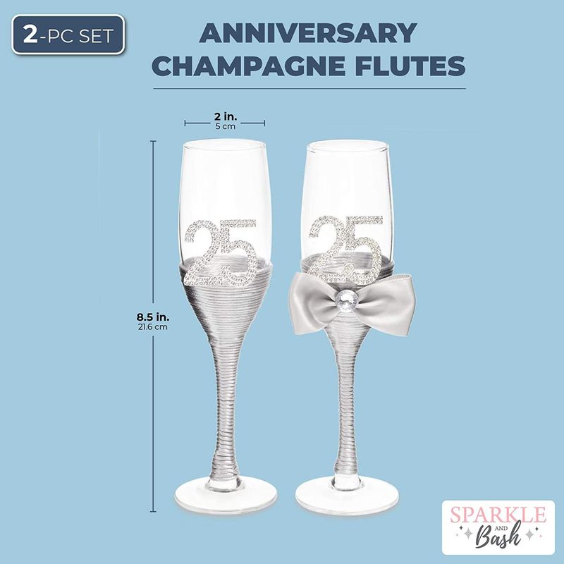 2 Champagne Flute Anniversary Gift Set - Design: A1 - Everything Etched