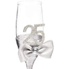 Silver 25th Anniversary Champagne Flutes (Set of 2)