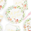 Oh Deer Dinnerware Set with Gold Foil for Baby Shower (Serves 24, 145 Pieces)