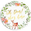 Oh Deer Dinnerware Set with Gold Foil for Baby Shower (Serves 24, 145 Pieces)