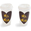 Mr and Mrs Paper Insulated Coffee Cups with Lids (16 oz, 48 Pack)