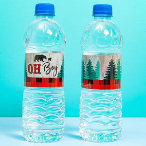Oh Boy Lumberjack Water Bottle Labels (100 Pack)