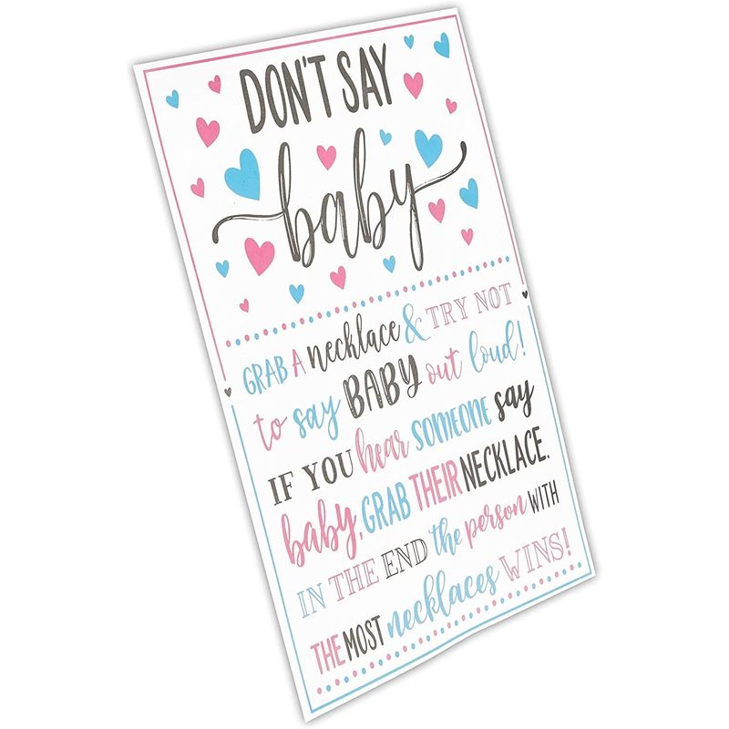 Don’t Say Baby, Baby Girl Shower Games (Pink, 37 Pieces)
