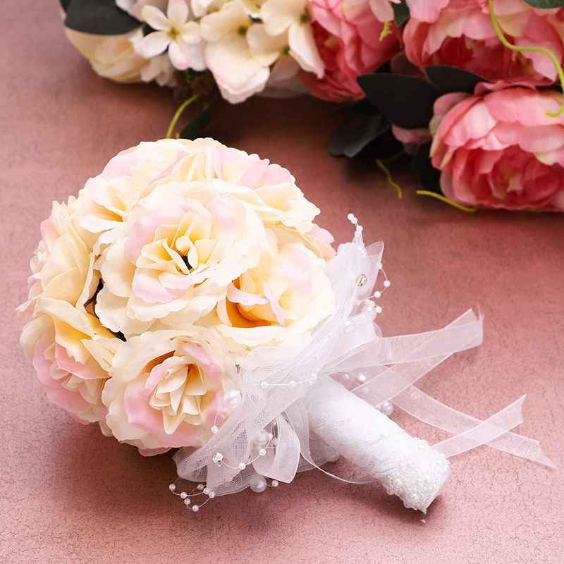 Sunjoy Tech Bouquet Holder - Flower Bouquet Holder, Bridal Bouquet Handle for Flower Arrangement Wedding Bouquet Supplies, Green Foam, 3.4 x 7 x 3.4