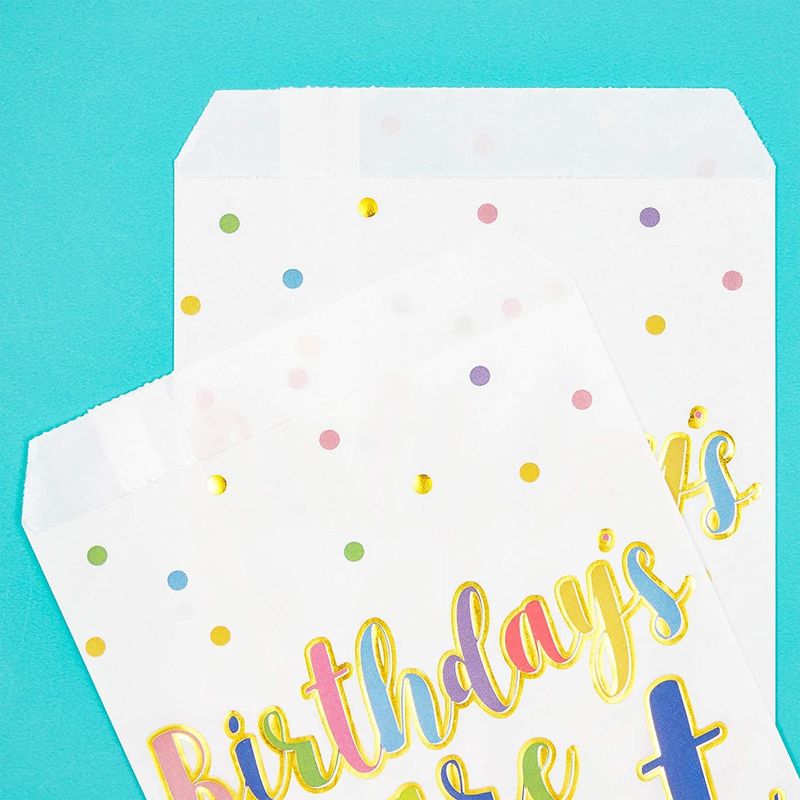 Birthdays are Sweet, Party Favor Goodie Bags (5 x 7.5 In, 100 Pack)