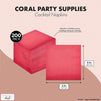 Coral Paper Cocktail Napkins, Pink Party Supplies (5 x 5 Inches, 200 Pack)