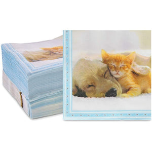 Puppy and Kitten Birthday Party Napkins for Girls, Boys (6.5 In, 150 Pack)