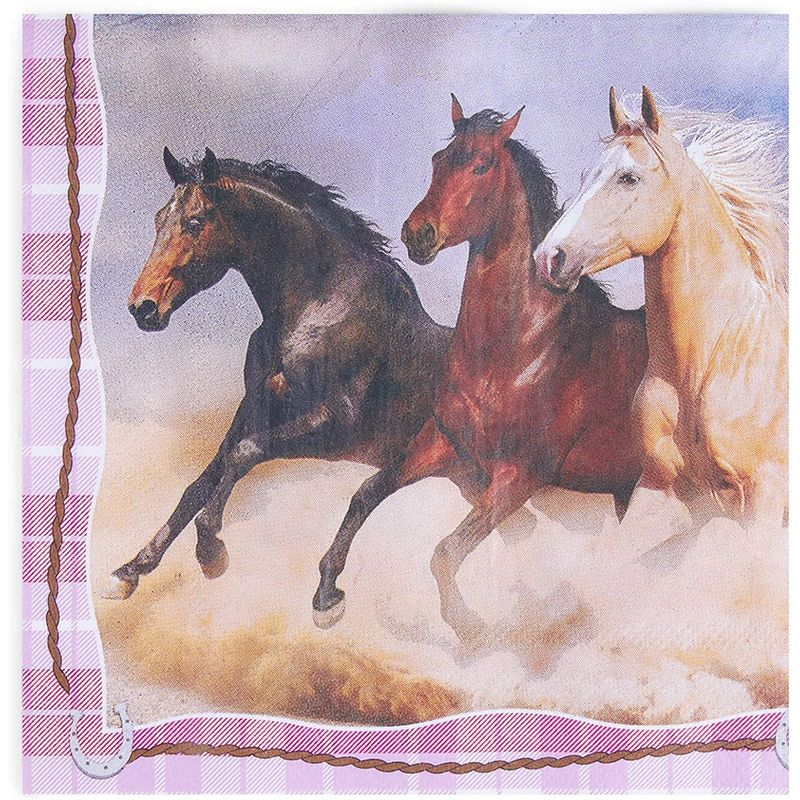 Horse Paper Napkins for Animal Birthday Party (6.5 In, 150 Pack)