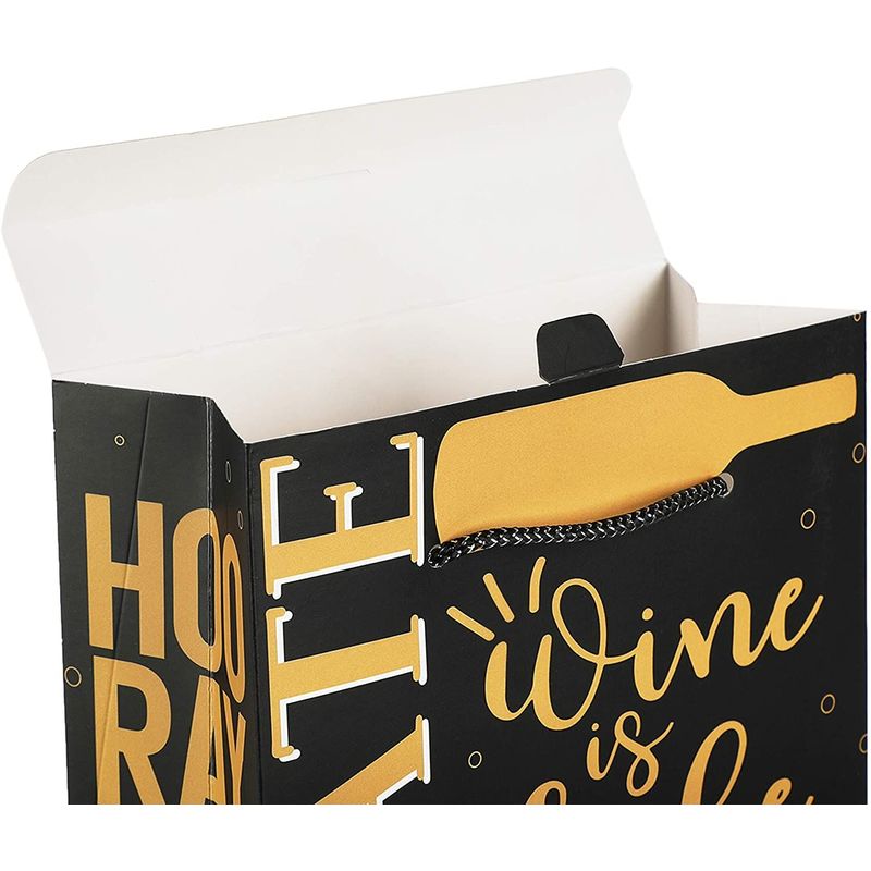 2 Bottle Wine Gift Bags, Two Bottles are Better Than One (7 x 15 x 3.25 In, 12 Pack)