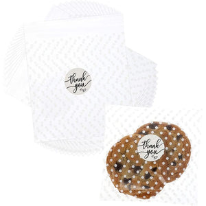 Polka Dot Goodie Bags, Thank You Stickers for Party Favors (White, 5.5 in, 250 Pack)