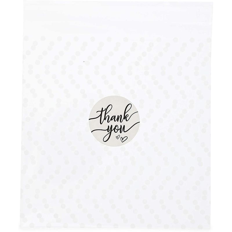 Polka Dot Goodie Bags, Thank You Stickers for Party Favors (White, 5.5 in, 250 Pack)