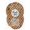 White Polka Dot Cellophane Cookie Bags, Thank You Stickers (4 x 6 in, 250 Pack)