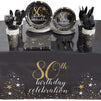 80th Birthday Party Pack, Dinnerware Set and Banner (Serves 24, 171 Pieces)